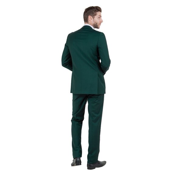 Mens 2-Piece Pick Stitch Suit, Slim-Fit Green - Picture 5 of 7